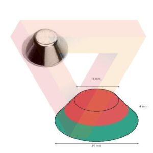 Imán Neodimio Cono Ø 10/5mm, Alto 4mm